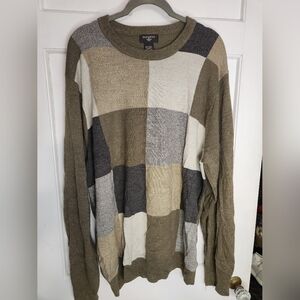 Dockers Men's Colorblock Crewneck Sweater - Brown, Gray, Cream